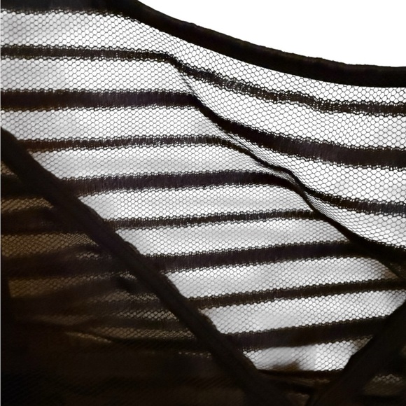 SL Fashions Black Mesh Stripe Sleeveless Dress 16W NWT - Picture 2 of 12